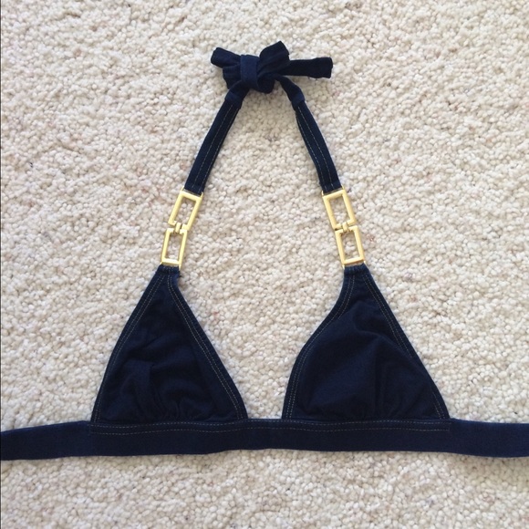 Vix halter bikini top w/gold metal hardware - Picture 1 of 3